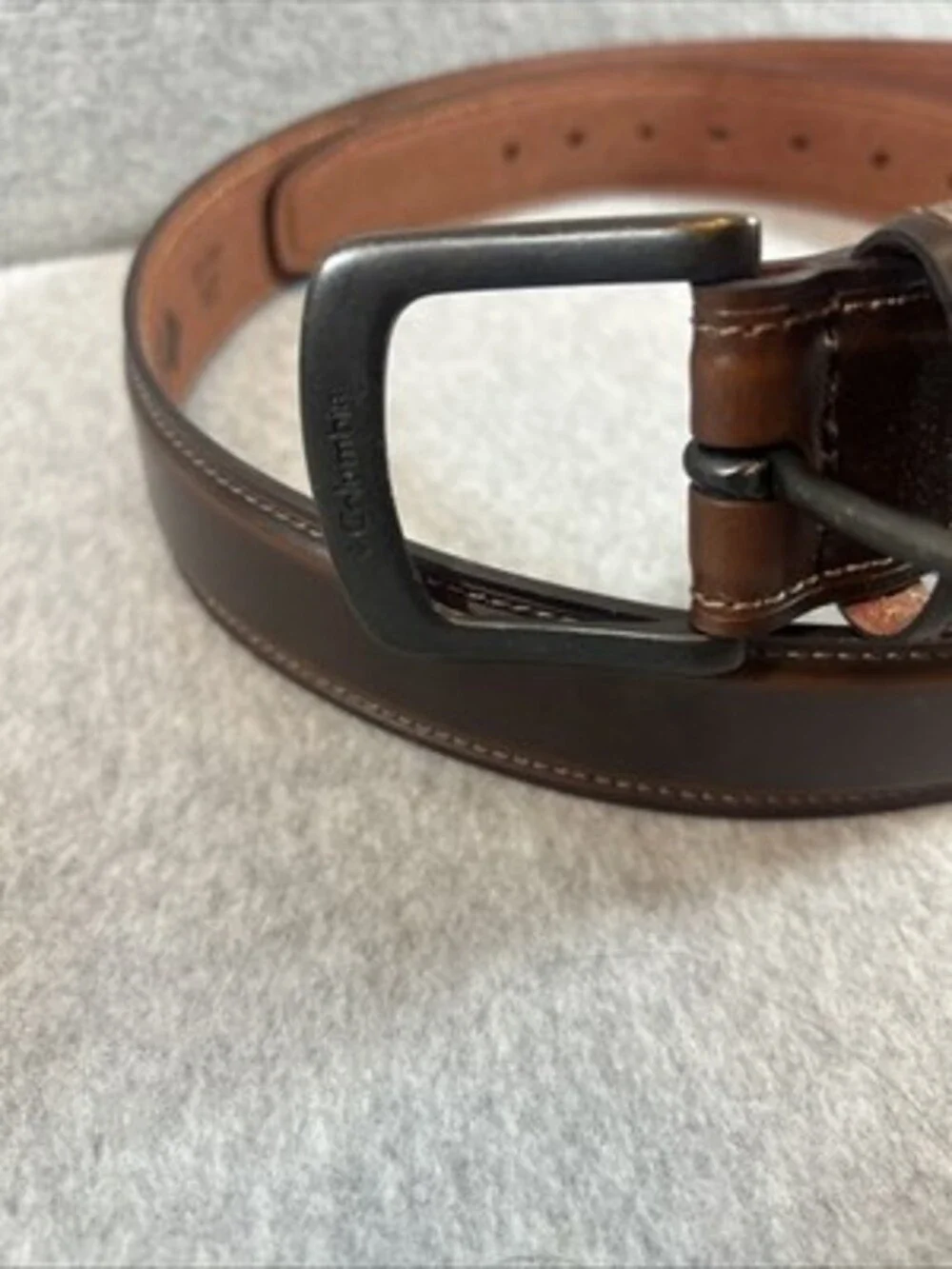 Colombia Sportswear Men's Leather Adjustable Belt Brown Size 46-48 New W/O Tags